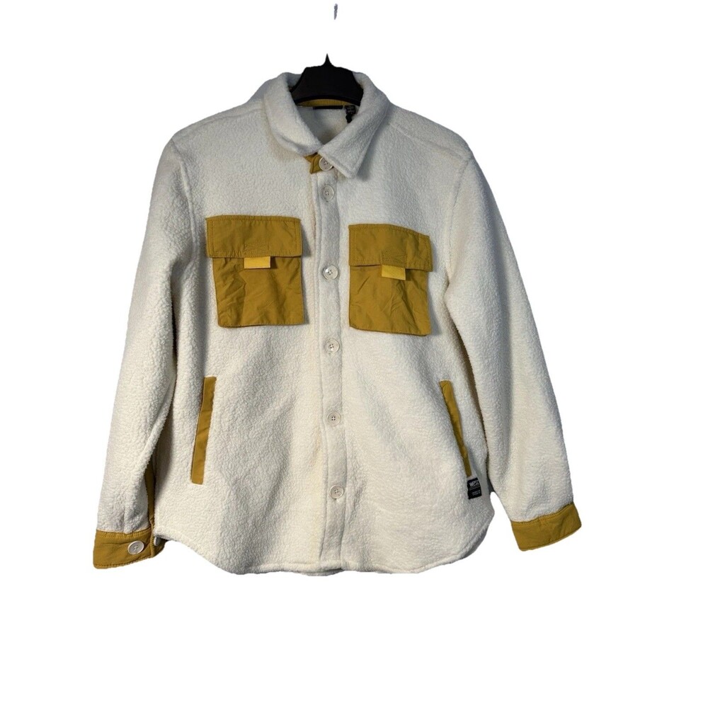 WESC NWT Sweden Sherpa Cargo Shacket Unisex‎ M/L Colorblock Overshirt Jacket